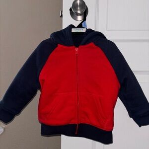 Children’s Place Red and Blue baby boy zip up Hoodie size 12-18 month